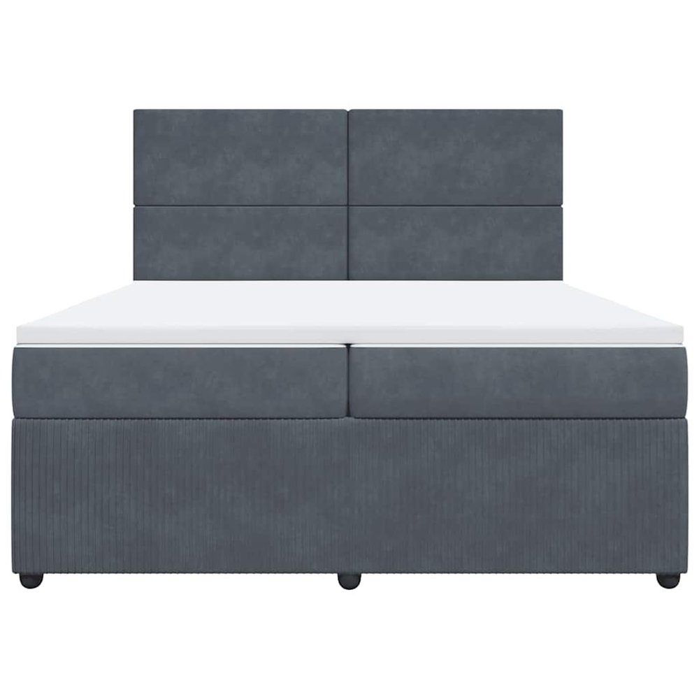 Homgoday Box Spring Bed with Pocket-Spring Mattresses and Adjustable Headboard - Dark Gray, Model 3292425