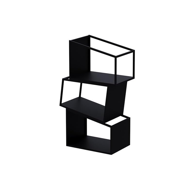 Cenz-888 Portable Corner Bookshelf, Black, S