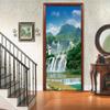 FYRHLH Self-Adhesive Door Wallpaper, Forests & Waterfalls 3D Door Decal, Removable Waterproof, 77 x 200 cm view 4