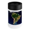Stainless Steel Beverage Cooler with Silicone Sleeve, South America Satellite Image Print view 1