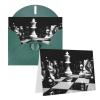 HJBNW Thank-You Greeting Card with Envelope, Blank, Folded, 4 x 6 in, Black-and-White Chess Design view 1