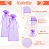 QUARKZMAN 30-Pack Organza Wine Bags, 15 x 5.5 in, Transparent Mesh Wine Gift Bags with Drawstring for Weddings, Birthdays, Party Favors, Dark Purple view 3