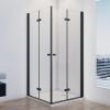 IMPTS Black Corner-Entry Folding Shower Enclosure 80 x 120 cm view 2