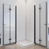 IMPTS Black Corner-Entry Folding Shower Enclosure 80 x 120 cm view 3