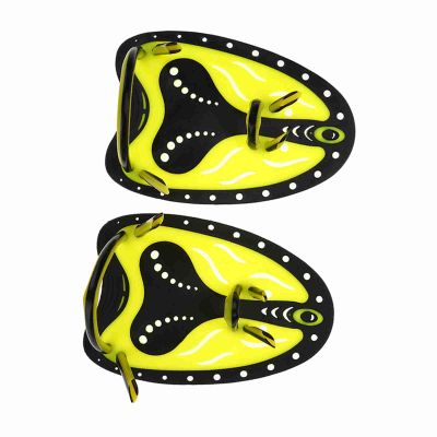Akozon Yellow Swimming Gloves, Size S, Flexible Soft Paddles