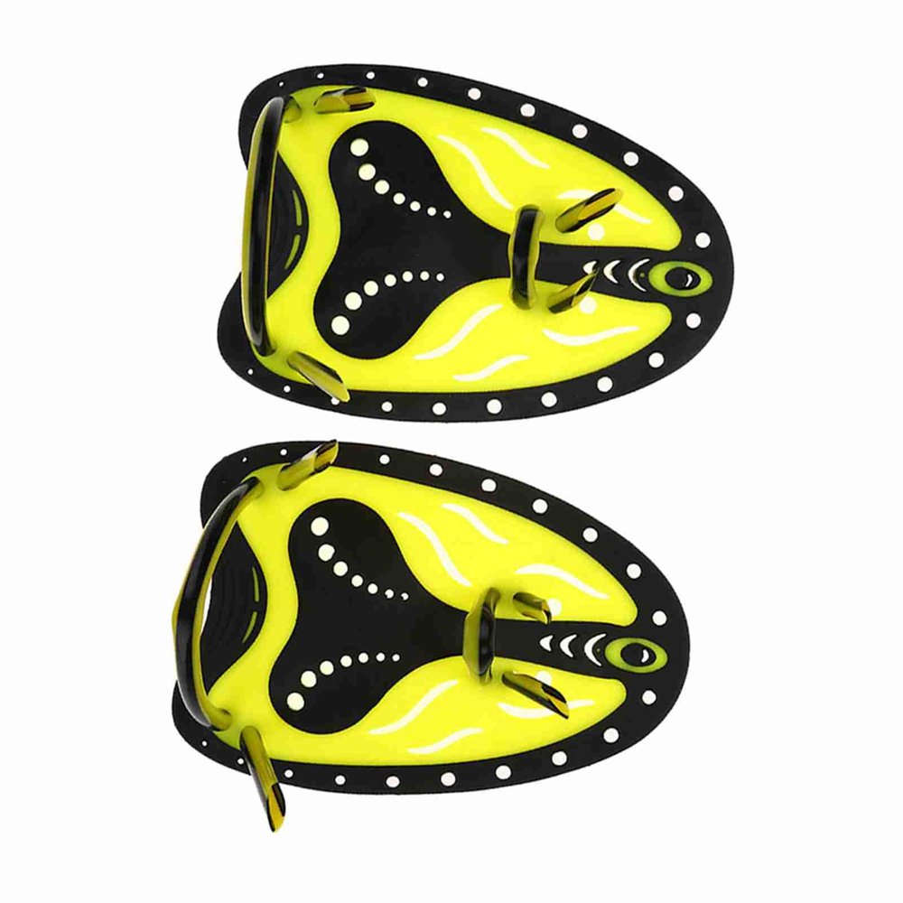 Akozon Yellow Swimming Gloves, Size S, Flexible Soft Paddles