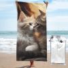 VBNTY Cat Beach Towel, Microfiber, Quick-Drying, 80 x 160 cm, Super Absorbent, Oversized view 1