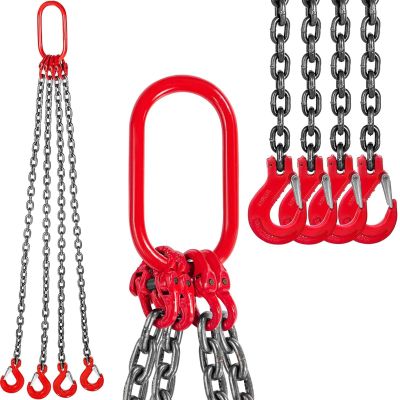 Generic 4-Leg Chain Sling, 300 cm, 4 t, with 6 mm Choker Chain and Clevis Hooks
