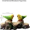ZhangyiHot Mini Parrot Figurines for Fairy Gardens, Landscape Decor, DIY Crafts, Car Decor, Moss Landscapes, Terrariums and Bonsai, 2 Pieces view 2