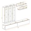 All4All Bianko Living Room Wall Unit, Matte White/High-Gloss Black 21 view 2