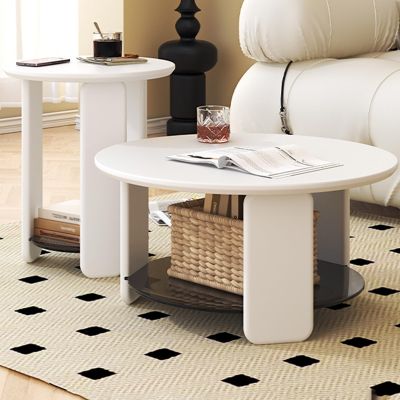 EKDJSN 2-Piece Coffee Table Set with Triangular Support and Open Storage