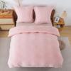 RongRongIN Plush Bedding Set 200 x 200 cm, Pink, Fall/Winter Duvet Cover with 2 Pillowcases 80 x 80 cm, Warm Soft Cozy Flannel Set with Zippers for Women and Girls view 2