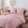 RongRongIN Plush Bedding Set 200 x 200 cm, Pink, Fall/Winter Duvet Cover with 2 Pillowcases 80 x 80 cm, Warm Soft Cozy Flannel Set with Zippers for Women and Girls view 3