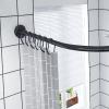 Tissting Curved Shower Curtain Rod, Adjustable 100–140 cm, Black Stainless Steel view 2