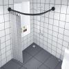Tissting Curved Shower Curtain Rod, Adjustable 100–140 cm, Black Stainless Steel view 3