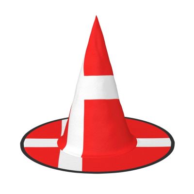 ERSDWRE Denmark Danish Flag Halloween Witch Hat, Party Decoration for Adults