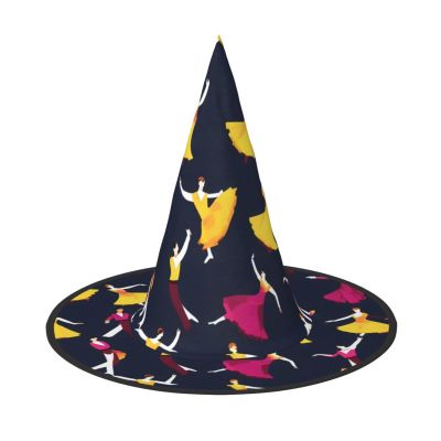 ERSDWRE Ballroom Dance Small Pattern Halloween Witch Hat
