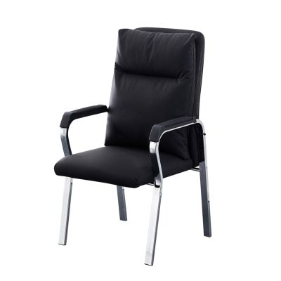 Ergonomic Mesh Office Chair with Armrests, Premium Reception Chair for Home and Conference Rooms, Comfortable Desk Chair without Casters (Black)