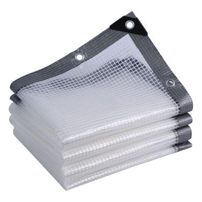 JQGADL Transparent PVC Tarpaulin with Grommets, 500 x 1,000 cm