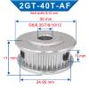 GT2 40T Aluminum Timing Pulley, 6.35 mm Bore, 6 pcs, 7 mm Width view 2