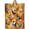 ODHHGDF Corgi Power Throw Blanket, Energetic Puppy Design view 1