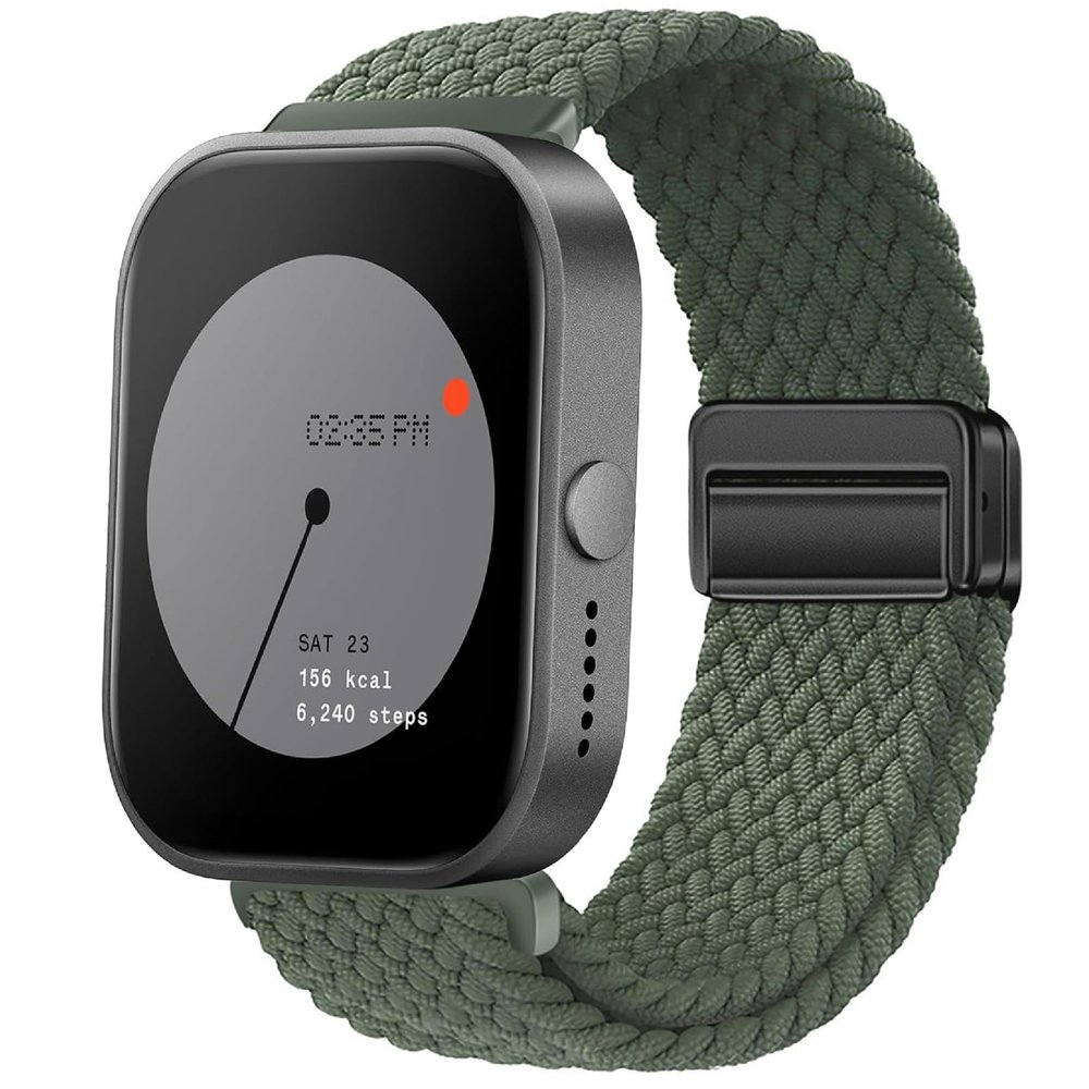 GIOPUEY Braided Nylon Replacement Band Compatible with CMF Watch Pro, Elastic Unisex - Green