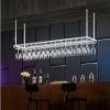 Adjustable Ceiling-Mounted Wine Rack with Hanging Glass Holder view 1