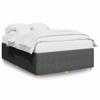 Homgoday Upholstered Bed Frame without Headboard, with Slatted Base, Dark Gray Fabric, 160 x 200 cm view 2