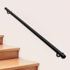 X&Z-XAOY Wrought-Iron Stair Handrail Support Kit, Black Round Tube, 220 cm/7.2 ft view 1
