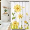 XUEDNGM Yellow Flower Fabric Shower Curtain, 180 x 155 cm view 1