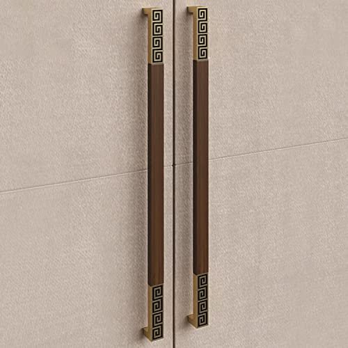 Solid Wood Barn Door Handle with Screws, Exterior and Interior, Sliding Pull Handle, One- or Two-Sided, Rectangular Design (Style 1, 40 cm)