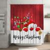 Ansouyi Shower Curtain Set with 12 Hooks, Cartoon Santa and Deer Design view 1
