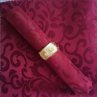 10-Piece 48 x 48 cm Polyester Jacquard Damask Cloth Napkins, Burgundy 1
