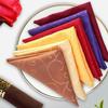 10-Piece 48 x 48 cm Polyester Jacquard Damask Cloth Napkins, Burgundy 1 view 2