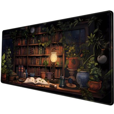 Large Desk Mat Mouse Pad – Forest Vintage Floral Design