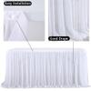 Mateju Tll Table Skirt, Washable Table Decoration for Weddings, Parties, Events, Banquets, and Birthdays (14 ft, Caramel) view 2