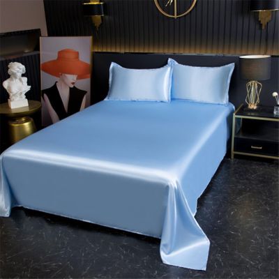 Dracqwn Vegan Silk Queen Sheet Set, Silky Cooling and Breathable