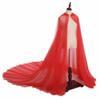 Whakano Tulle Hooded Cloak, Long Vintage Medieval Cape for Adults, Red, 250 cm view 2
