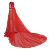 Whakano Tulle Hooded Cloak, Long Vintage Medieval Cape for Adults, Red, 250 cm view 3