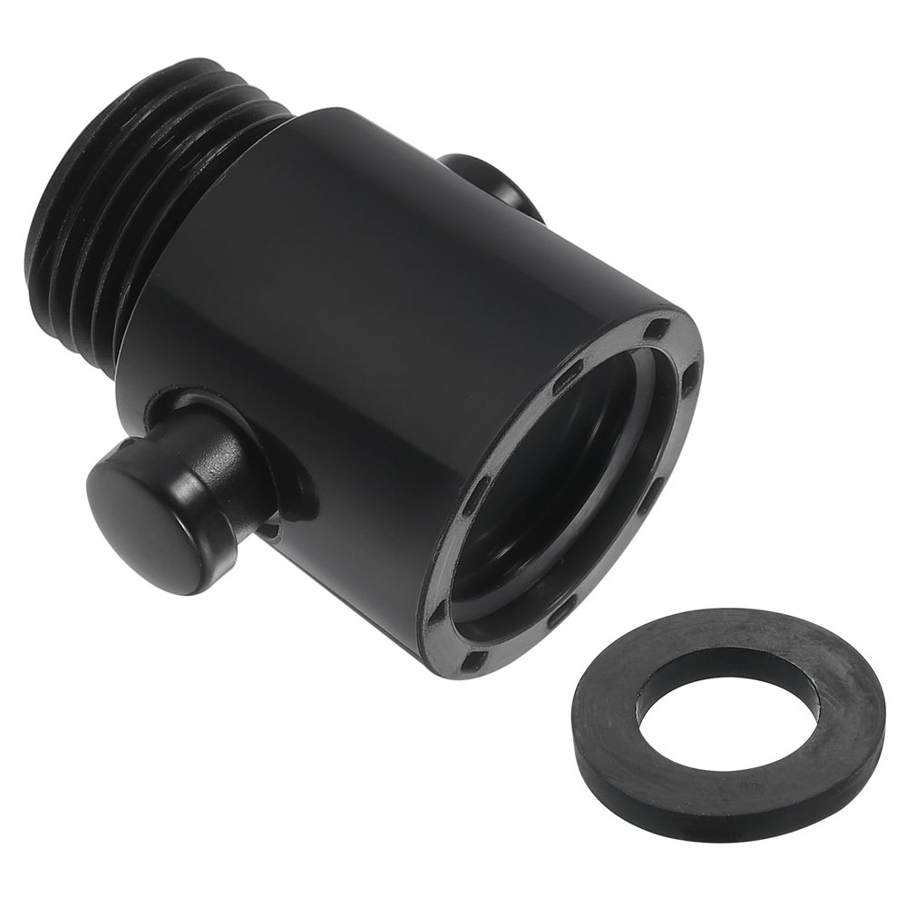 sourcing map Water Flow Control Valve, G1/2, Universal, Showerhead, Shut-Off Button, for Bidet Sprayer or Hose, Black, 1 pc