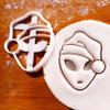 BAKERLOGY Christmas Alien Cookie Cutter with Santa Hat view 2