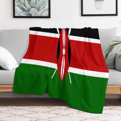CustonCares Kenya Flag Fleece Blanket, 127 x 152.4 cm, Cozy Flannel Throw for Kids, Babies and Adults