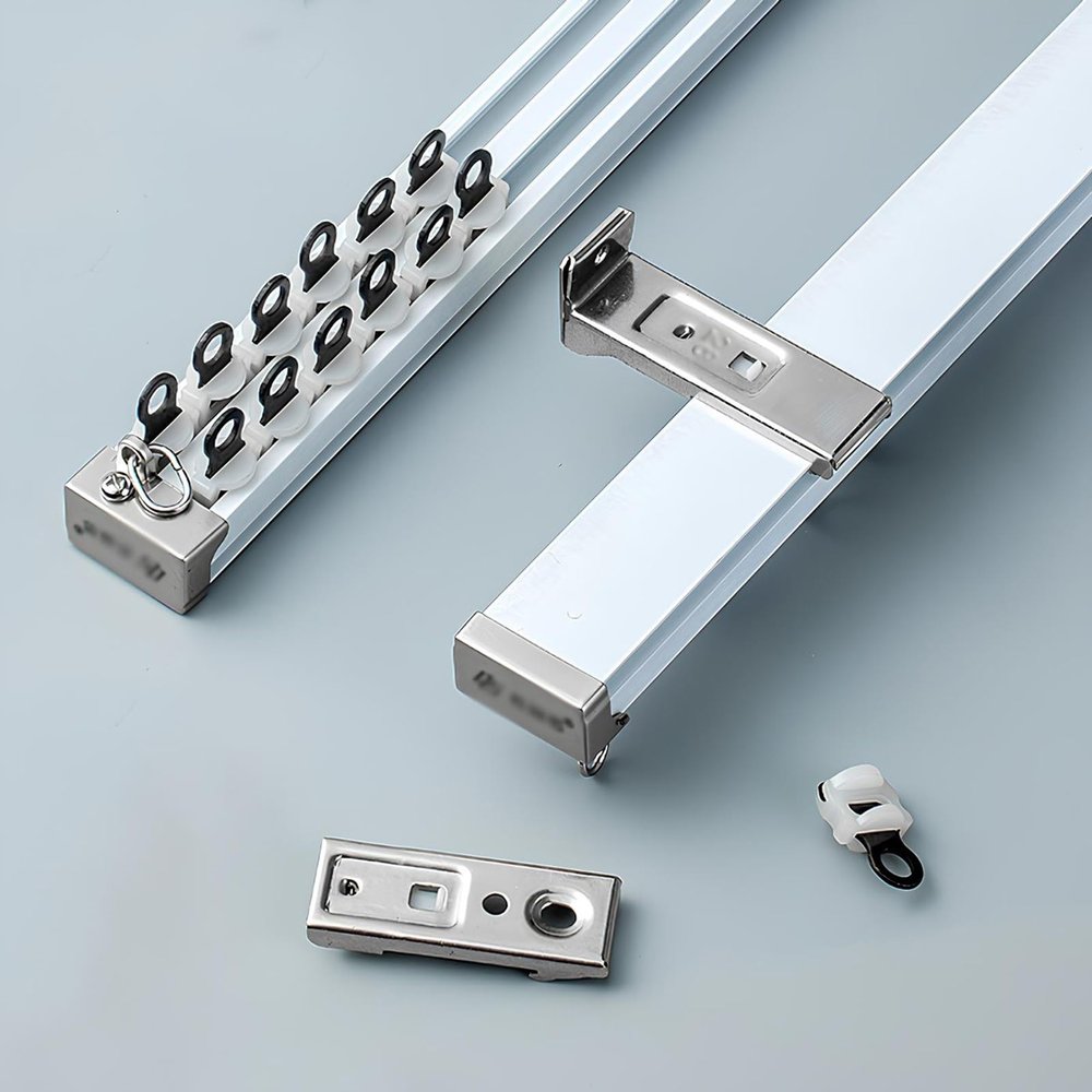 2.5 mm Aluminum Curtain Track, Ceiling or Wall Mount, White, 150 cm
