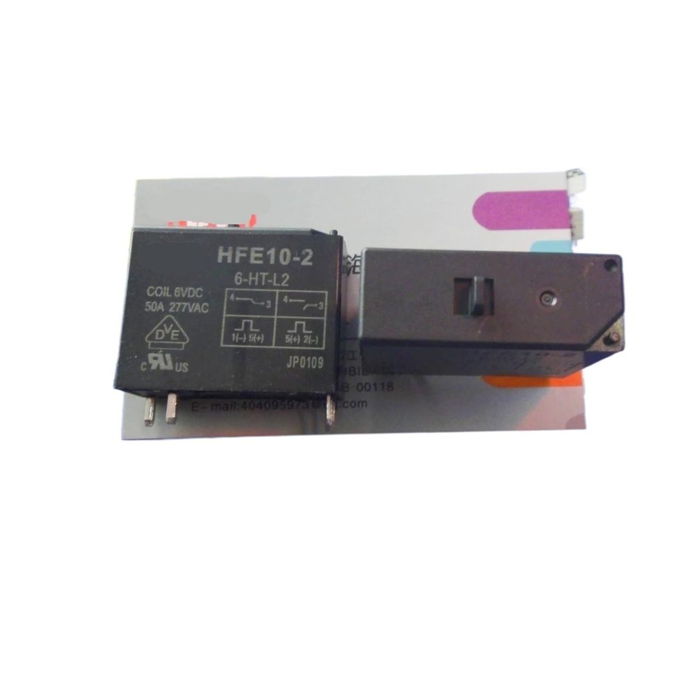 JRBJWYVV HFE10-2-6-HT-L2 Magnetic Holding Relay, Double Coil, Manual Switch, Normally Open, 50 A