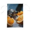 Vertical Double-Sided Winter Garden Flag with Turtles Emerging from Oranges view 2