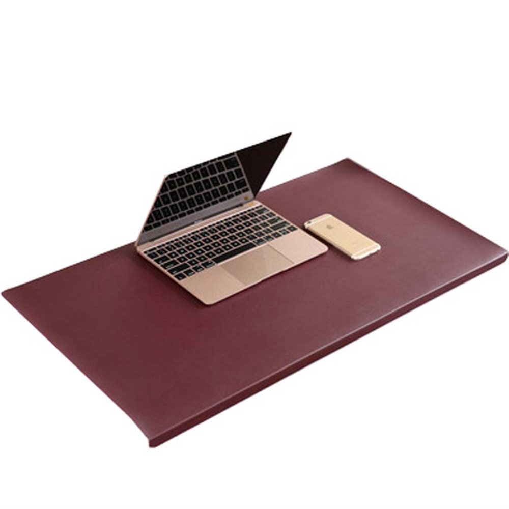 Smooth-Gliding Mouse and Keyboard Desk Mat, Waterproof, Heat-Resistant PU Leather Desk Protector, 2.0 mm