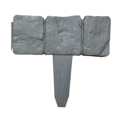 SUBLXPoten 10-Piece Lawn Edging Set, 9.84 x 9.06 in, Plastic Faux-Stone Garden Border, Gray