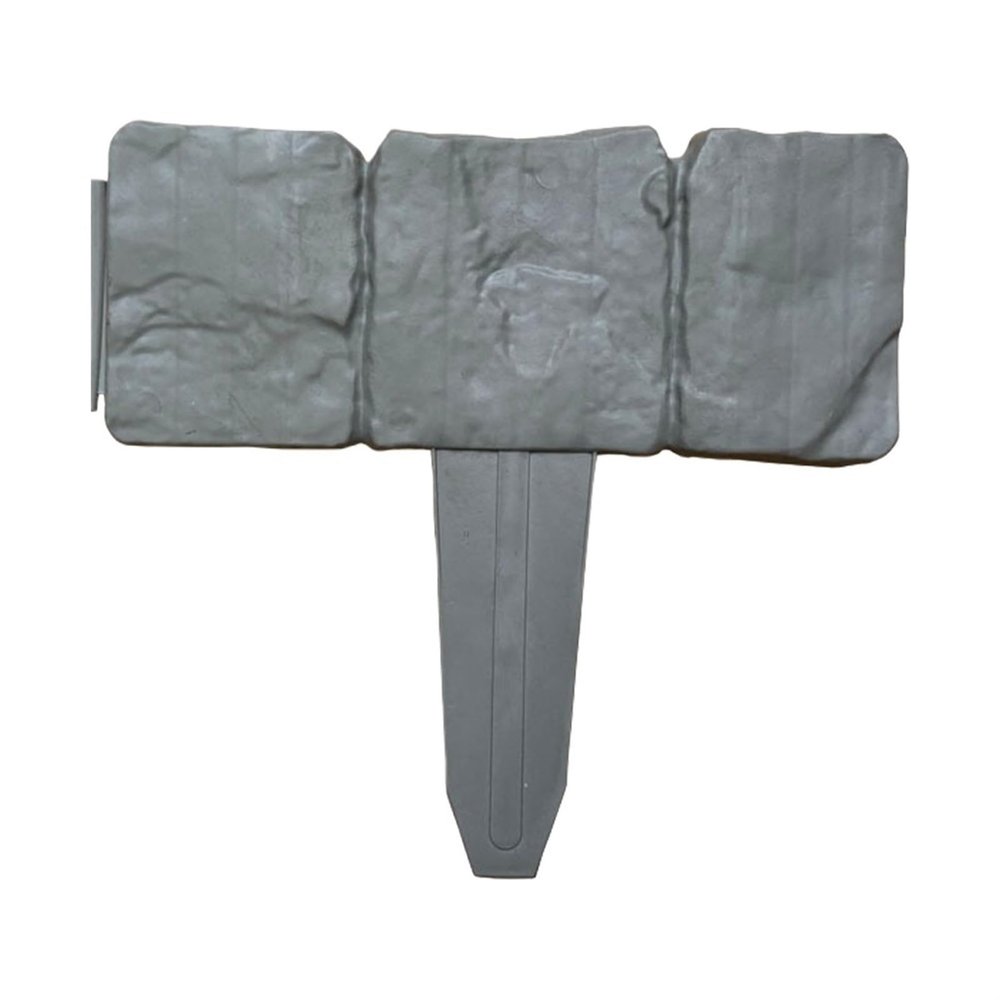 SUBLXPoten 10-Piece Lawn Edging Set, 9.84 x 9.06 in, Plastic Faux-Stone Garden Border, Gray