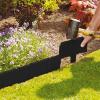 SUBLXPoten 10-Piece Lawn Edging Set, 9.84 x 9.06 in, Plastic Faux-Stone Garden Border, Gray view 2