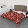 3-Piece Red Flower Fields and Fun Skulls Duvet Cover Set view 2